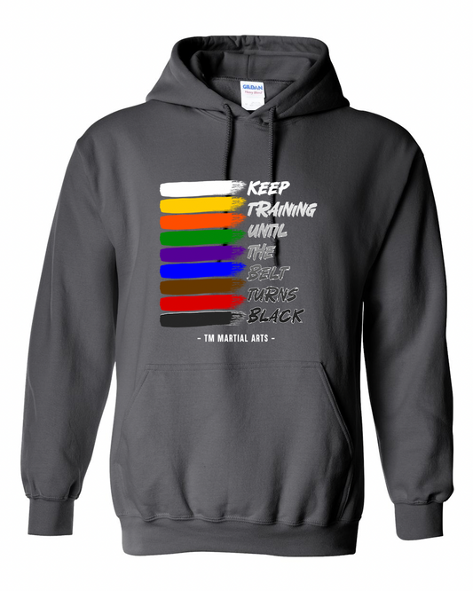TM Colorful Belt Turns Black TM Cotton Hoodie