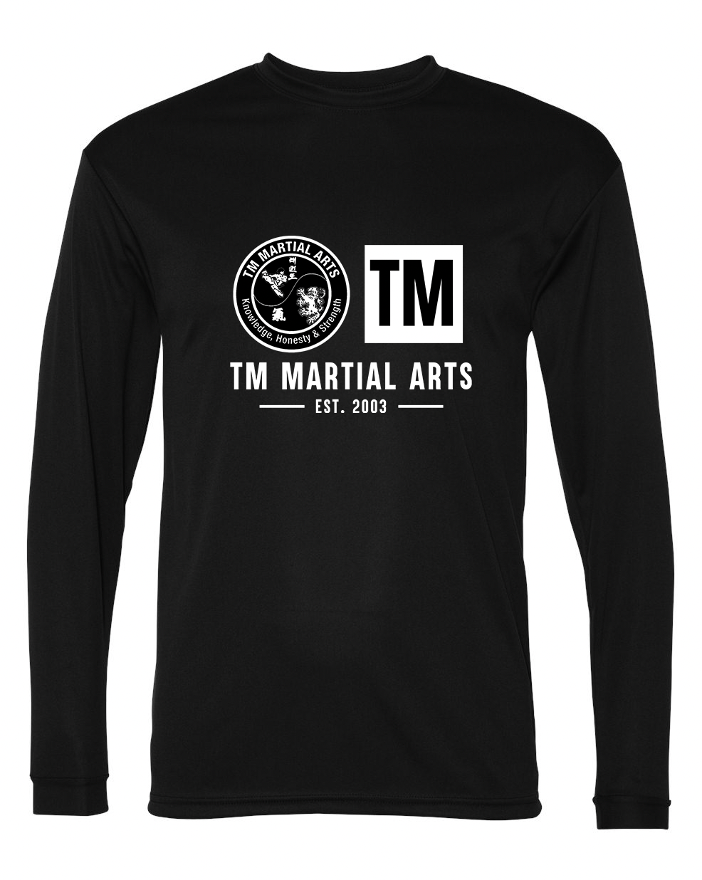 TM Black & White Logo TM Dri Fit Long Sleeve Shirt