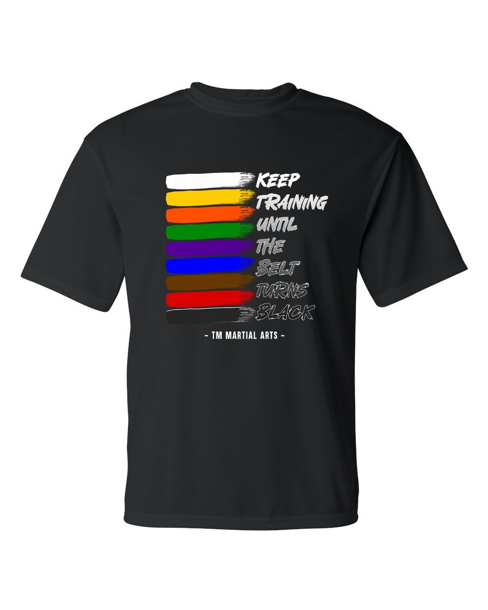 TM Colorful Belt Turns Black TM Dri Fit Short Sleeve Shirt