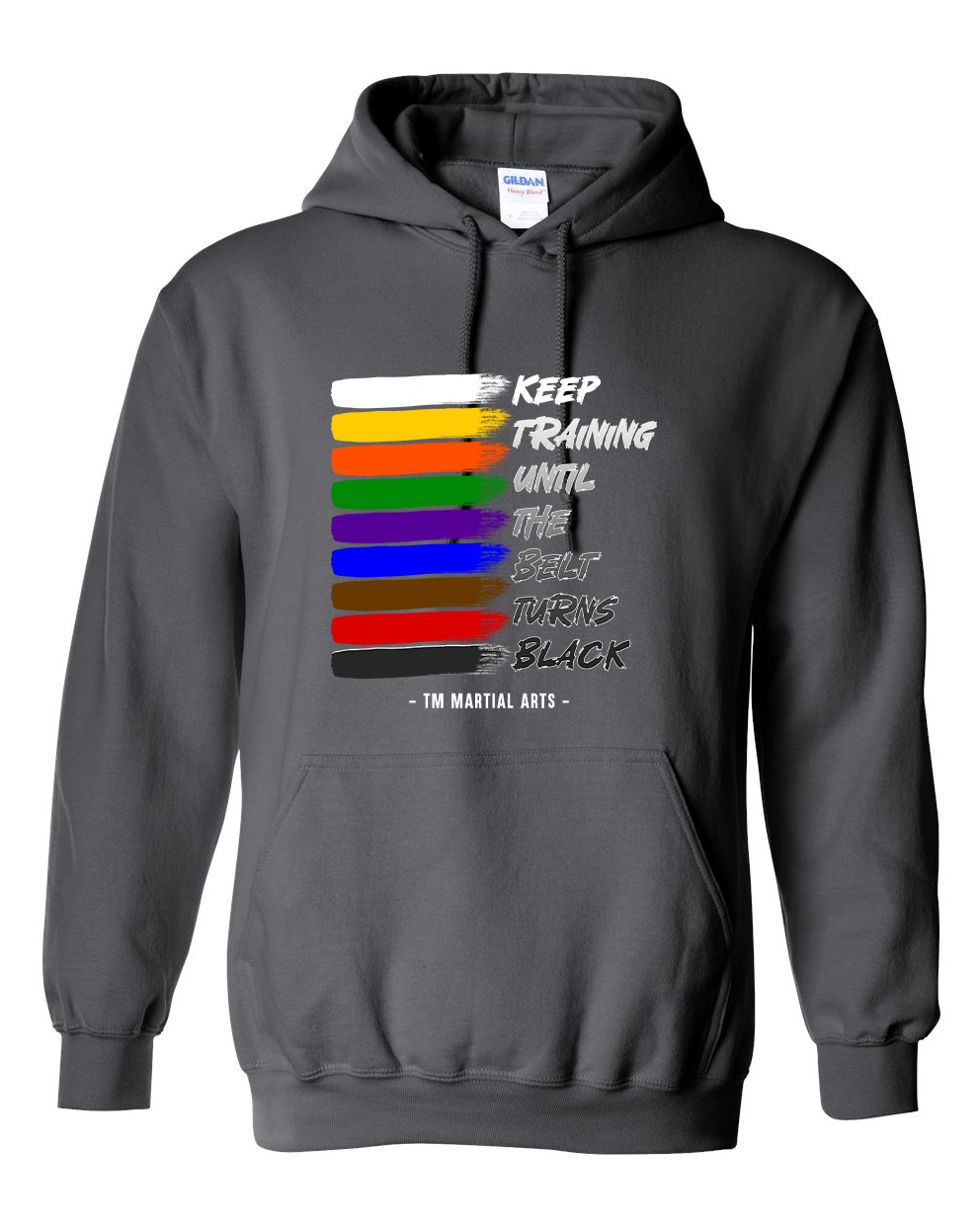 TM Colorful Belt Turns Black TM Cotton Hoodie