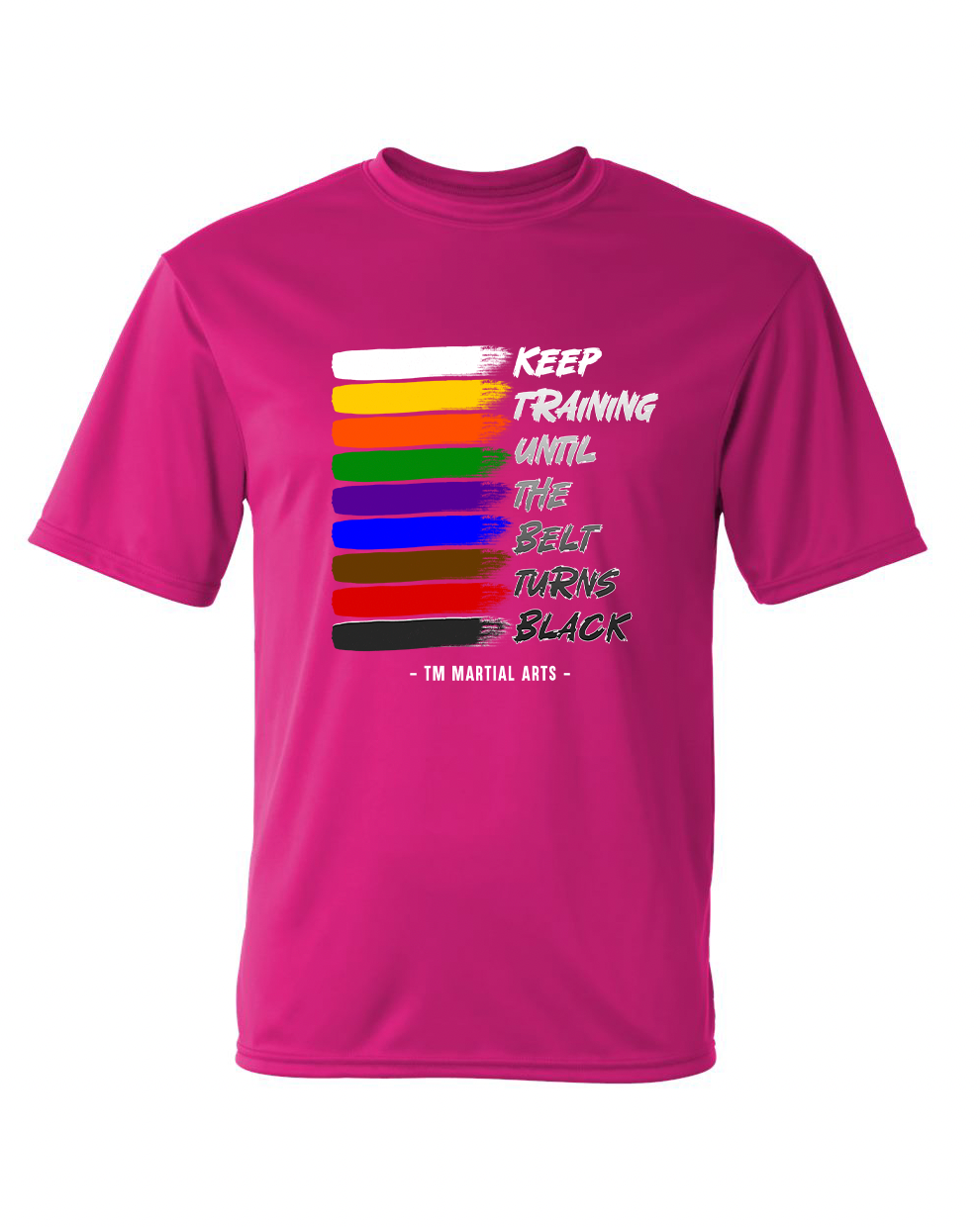 TM Colorful Belt Turns Black TM Dri Fit Short Sleeve Shirt