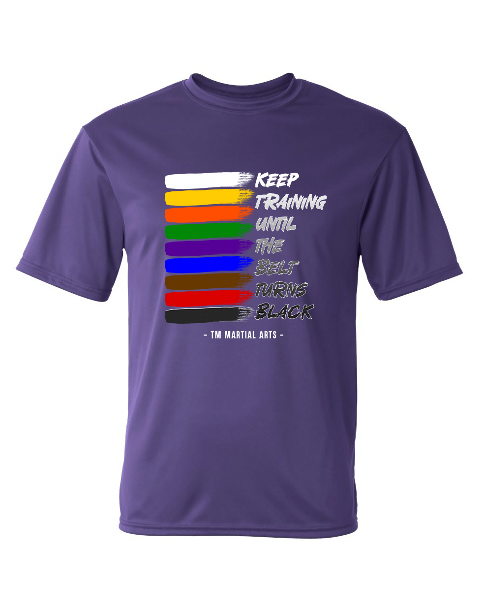 TM Colorful Belt Turns Black TM Dri Fit Short Sleeve Shirt