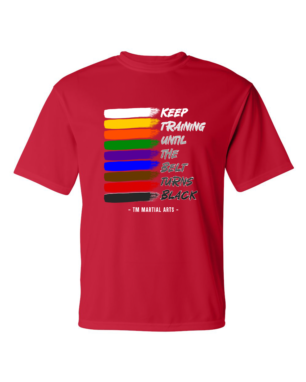 TM Colorful Belt Turns Black TM Dri Fit Short Sleeve Shirt