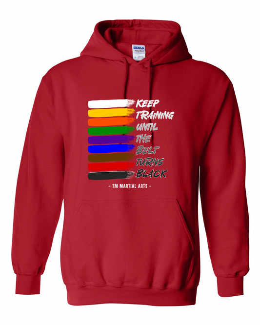 TM Colorful Belt Turns Black TM Cotton Hoodie