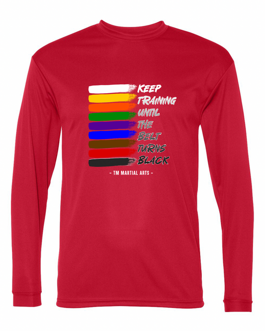 TM Colorful Belt Turns Black TM Dri Fit Long Sleeve Shirt