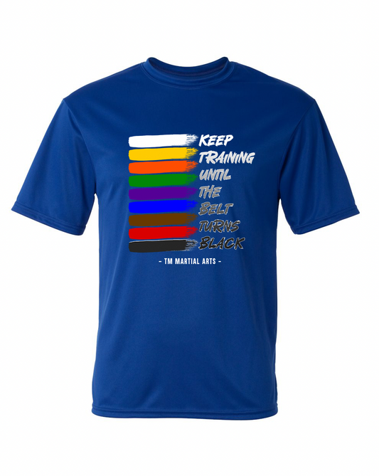 TM Colorful Belt Turns Black TM Dri Fit Short Sleeve Shirt