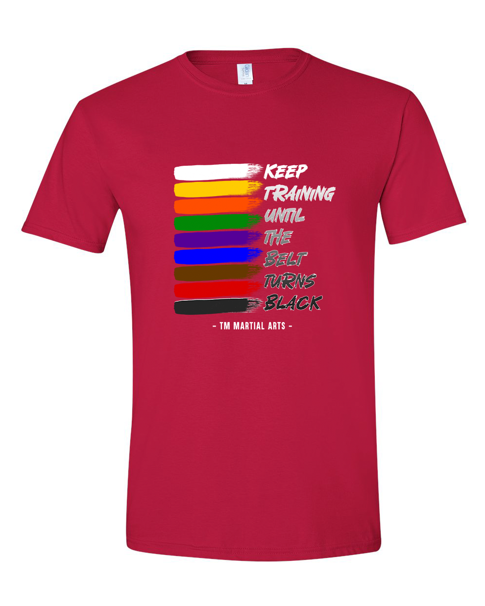 TM Colorful Belt Turns Black Cotton Short Sleeve Shirt